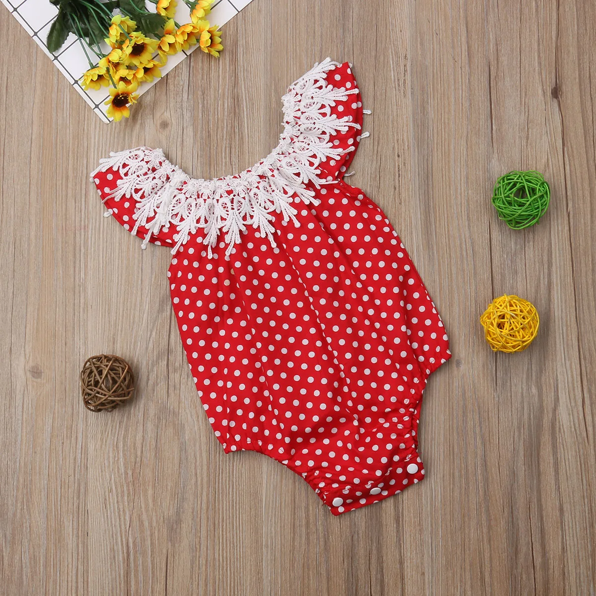 Emmababy/2019 Одежда для новорожденных девочек Кружевное боди без рукавов с оборками