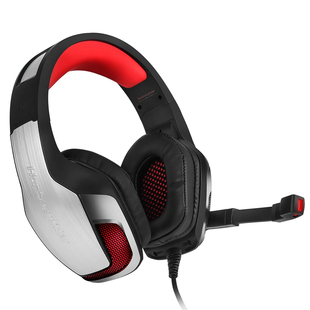 Hunterspider V4 3 5 мм наушники бас Игровые с микрофоном светодиодный свет для мобильного