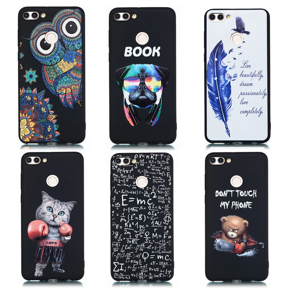 Owl Cartoon Case for Huawei Y9 2018 Cases Coque Y7 prime 2017 Enjoy 7S 8 9 Plus Honor 7C P Smart TPU Cover |