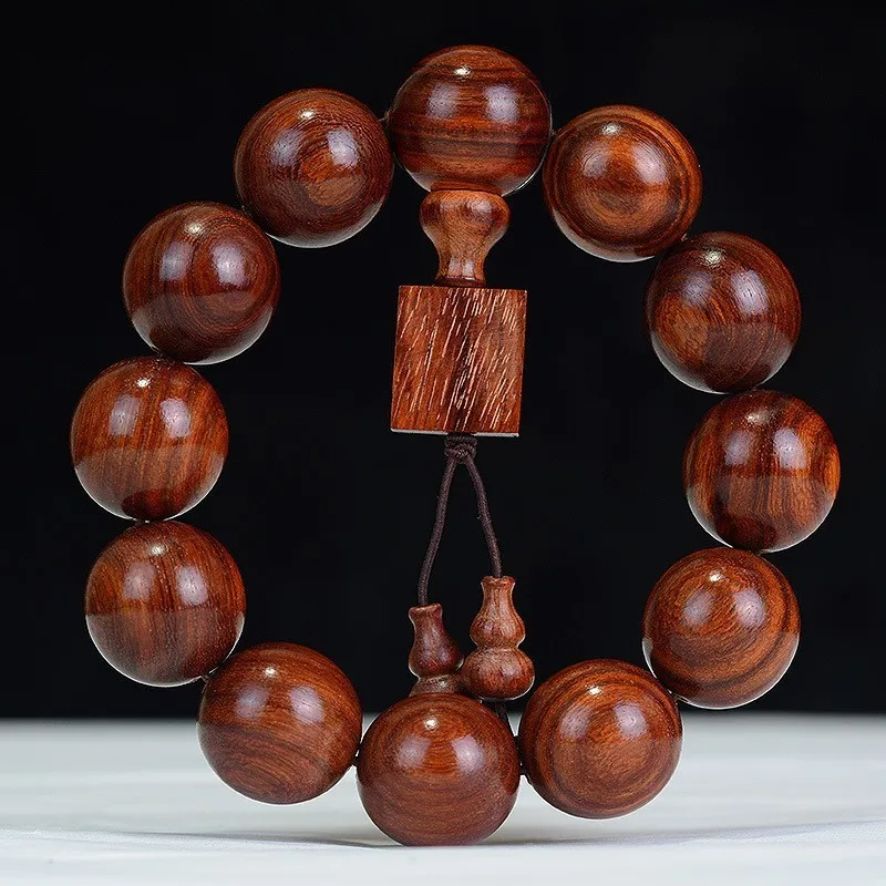 Круглые бусины AURAREIKI Red Sabdalwood бисер из натурального дерева с амулетами ручная