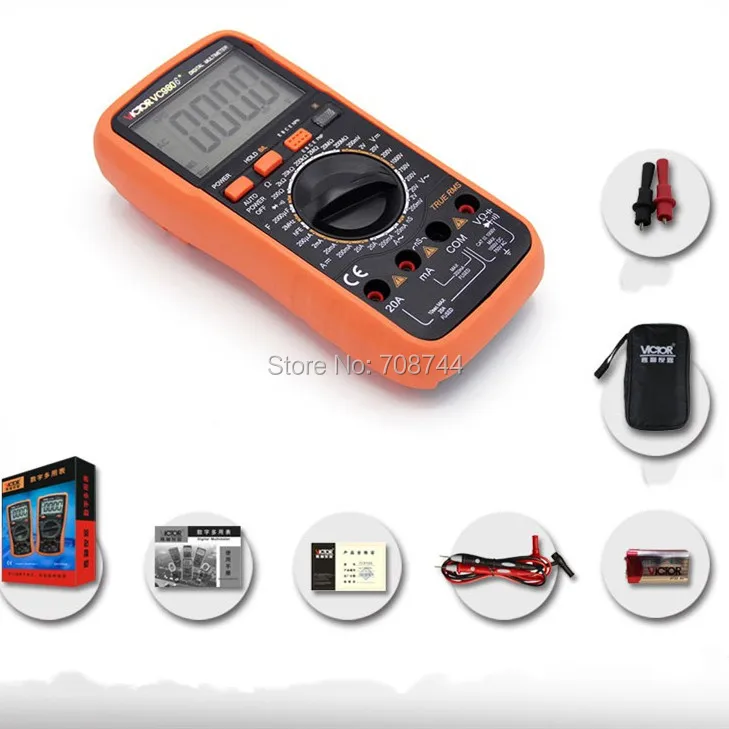 Цифровой мультиметр VICTOR VC9806 + профессиональный вольтметр амперметр