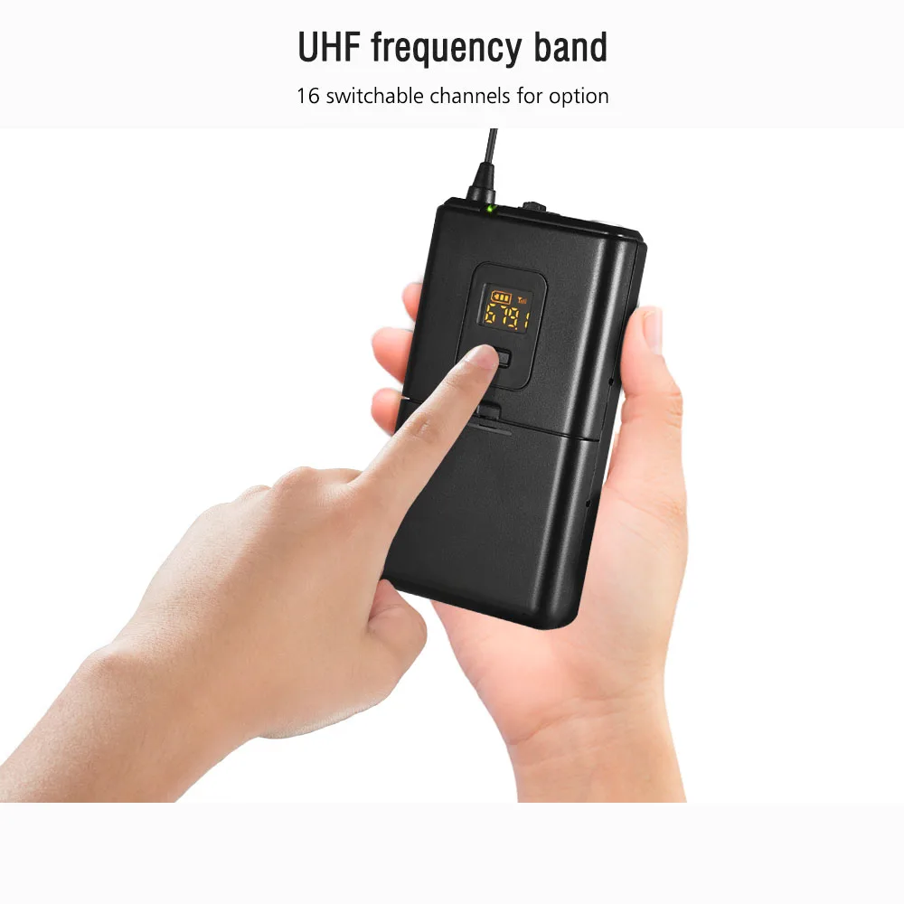 Профессиональный беспроводной микрофон UHF с петличным микрофоном лацканом