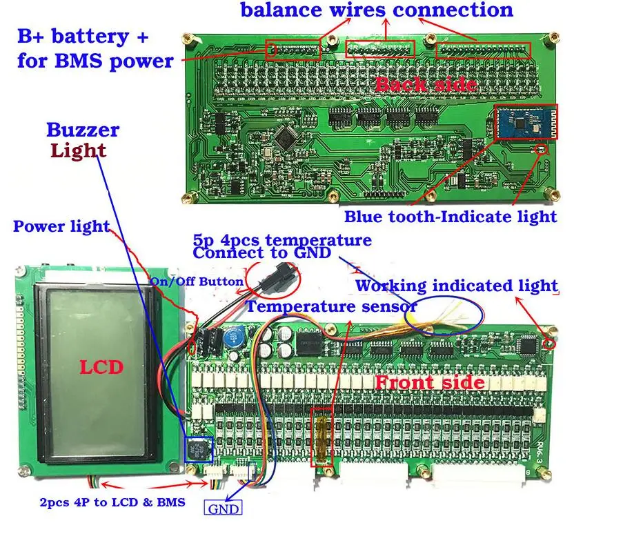 8S ~ 32S смарт Дисплей 300A 200A 100A литий Батарея Защитная плата 16S 20 24S BMS lifepo4 LTO ионный