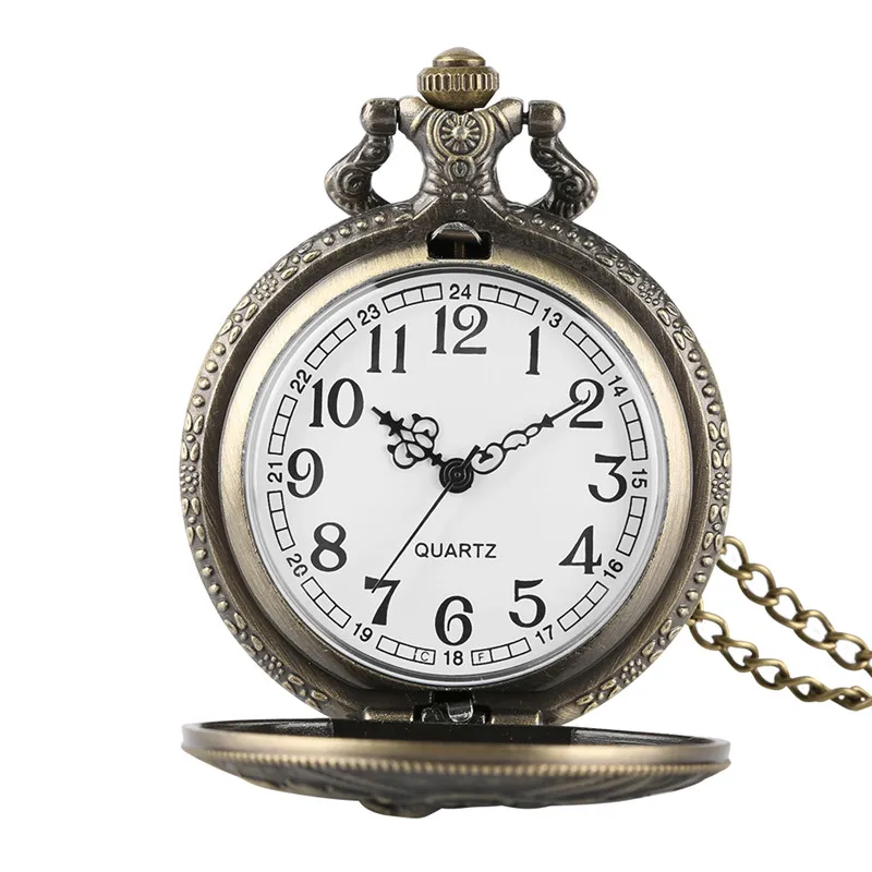 Retro Mens Pocket Watch Hunting Pattern Classic Fobs Numeric Scale with Chains Convenient Practical for Men Women | Наручные часы