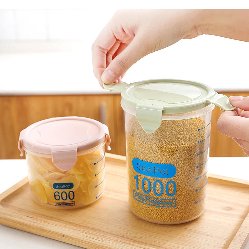 600/800/1000ML прозрачный Пластик контейнер с крышкой Органайзер для холодильника Еда