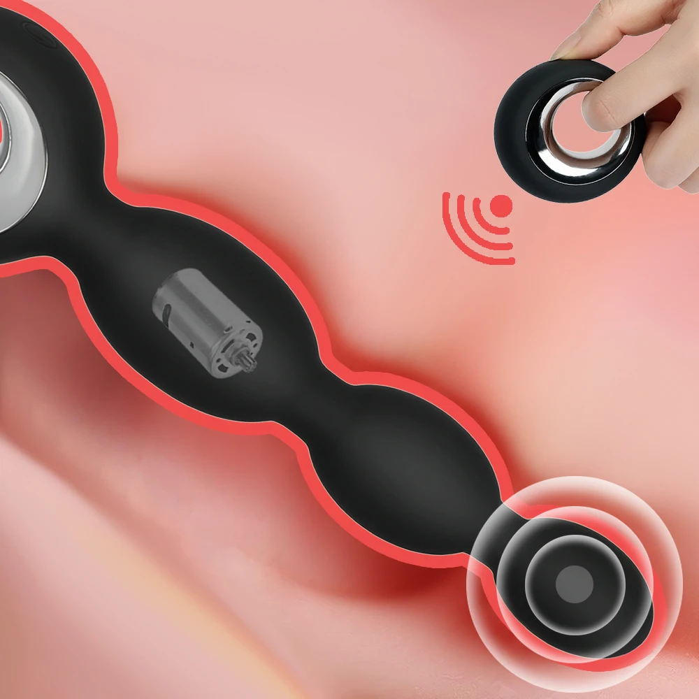 wireless remote control pull beads anal plug 12-frequency vibration Anal Plug for Women and Men Long Butt Erotic Massage | Красота и