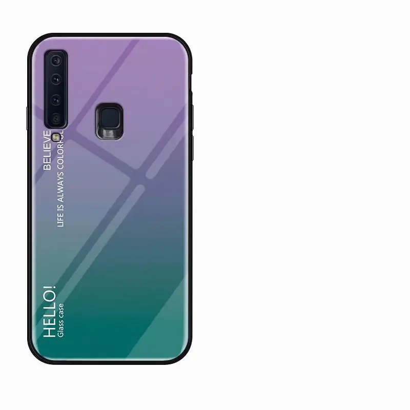1 шт./лот чехол из закаленного стекла с градиентом для Samsung A7 2018 A750 A9 J4 Plus J6 A6s A8s Star Pro