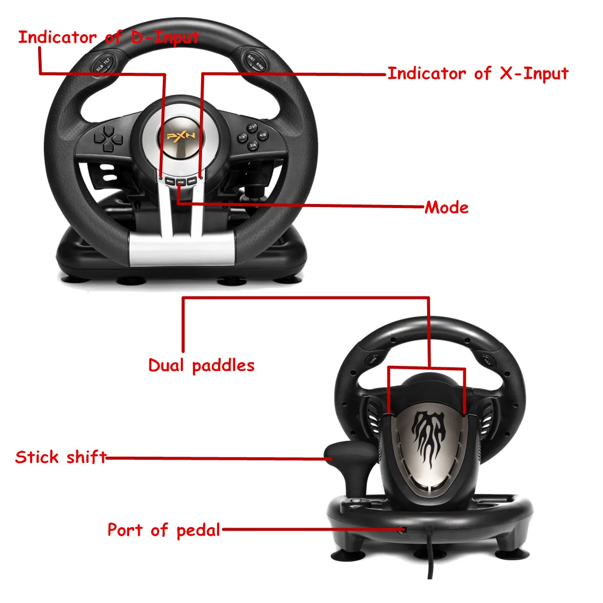 

NEW PXN V3II Racing Game Steering Wheel Brake Pedal For PC Computer DIY Driving Simulation Games Accessories Gamepads