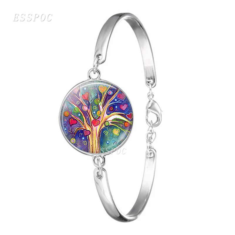 Древо жизни простой Стиль Цитата браслет со стеклянным кабошоном купол