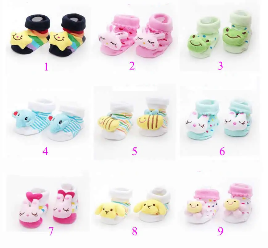 1 Pair Kawaii Cotton Baby Socks Rubber Anti Slip Floor Cartoon Kids Toddlers Autumn Spring Fashion Animal Newborn Cute Patterns |