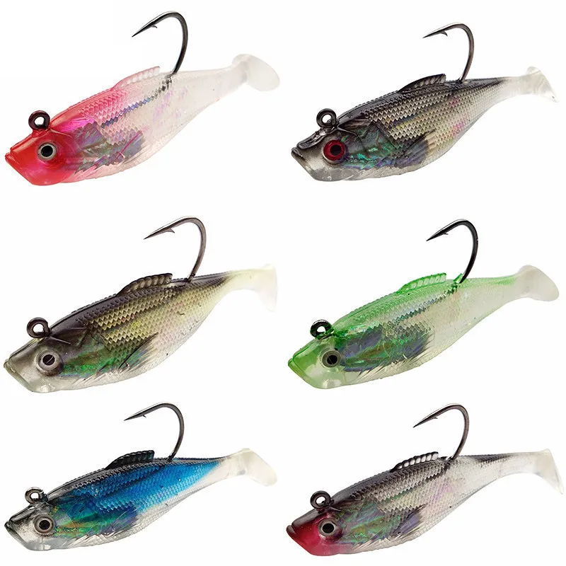 

10PCS 10CM 27.5g Lifelike 3d Laser Eyes Soft Fishing Lures Silicone Artificial Bait Jig lead Head soft bait for lure fishing