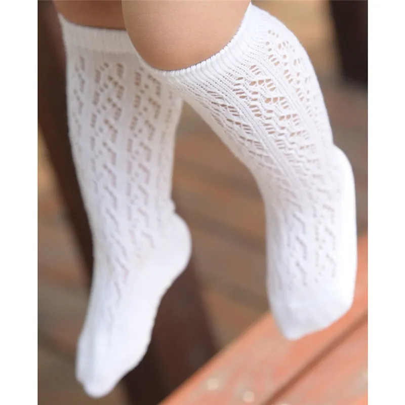 

Cute kids Toddler newborn Frilly Lace Knee High Geometry Soft Cotton Stocking for Baby Kids Girls one pairs
