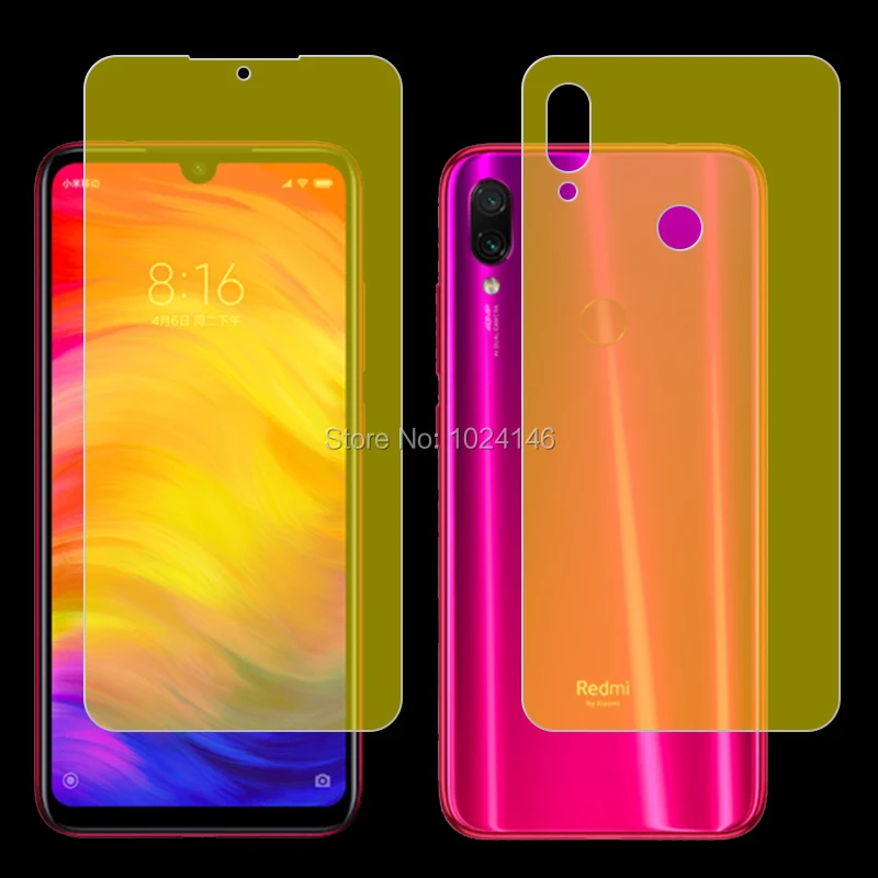 Front / Back Full Coverage Clear Soft TPU Film Screen Protector For Xiaomi Redmi Note 7 Pro Cover Curved Parts (Not Glass) | Мобильные