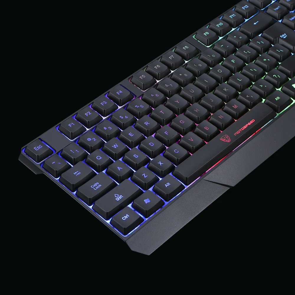 MOTOSPEED 104 игровая для киберспорта проводная USB клавиатура со светодиодной Цветной