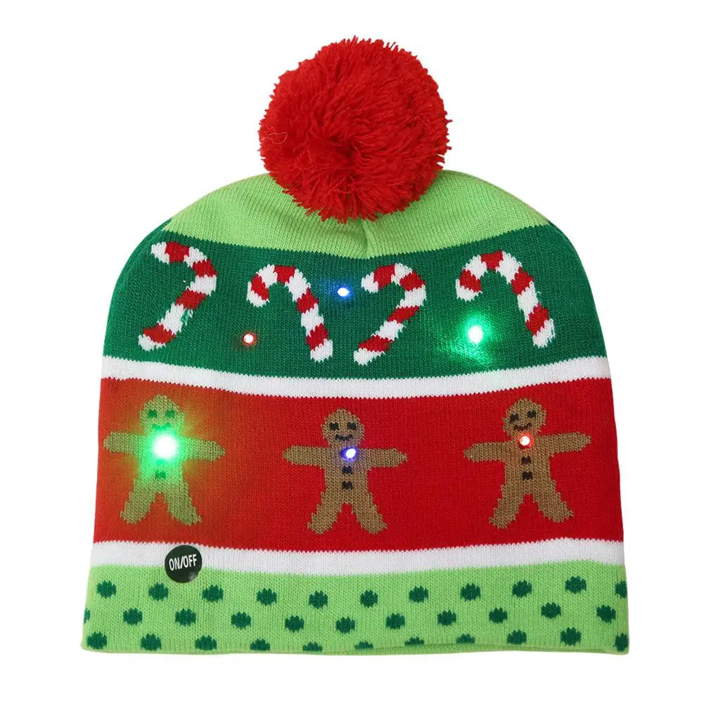 mrwonder Winter Women Men Hat and Scarf Set Christmas Halloween LED Lights Knitted Wear Clothes Accessory |