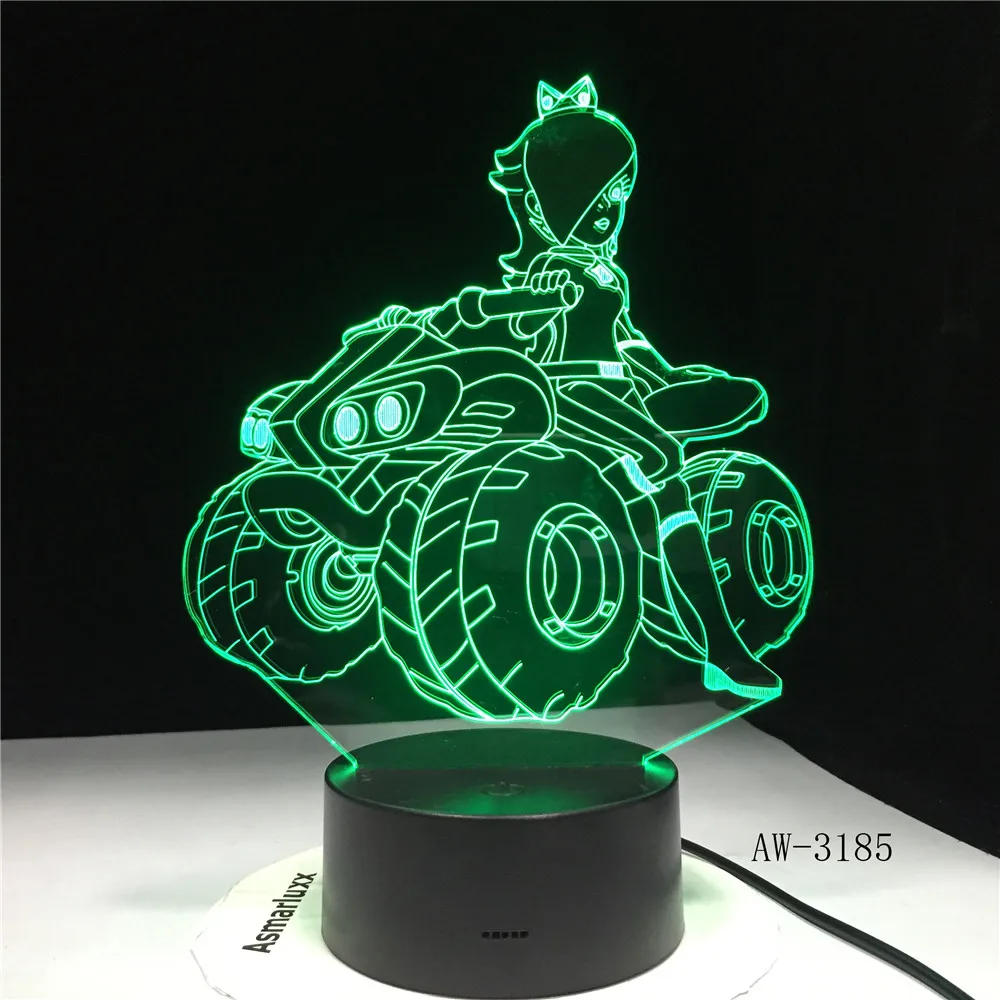 Аниме девушка 3D ночник LED Дистанционное Сенсорное освещение настольная лампа 7