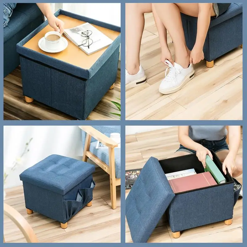 Современный складной стул из джинсовой ткани современный табурет с подставкой