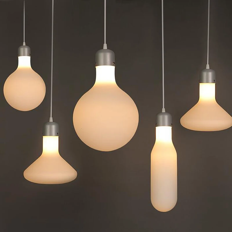 

LED Creative Lights for Bar coffee shop Simple fish wire iron droplight Experimental bottle Chandelier