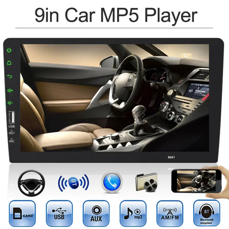 9 &quot1DIN автомобиля MP5 MP3 плеер Bluetooth Сенсорный экран стерео радио FM USB TF в тире Авто
