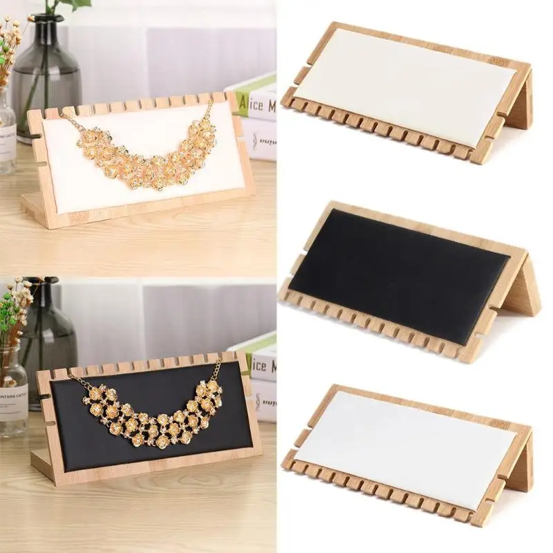 Wood PU Earring Display Rack Jewelry Organizer Stand Necklace Holder Shelf | Украшения и аксессуары