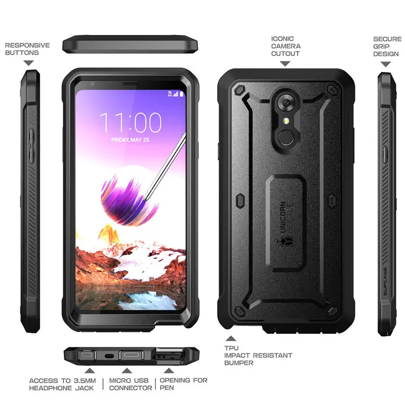 For LG Stylo 4 Case Q Stylus / UB Pro Full-Body Rugged Holster Clip Cover with Built-in Screen Protector | Мобильные телефоны и