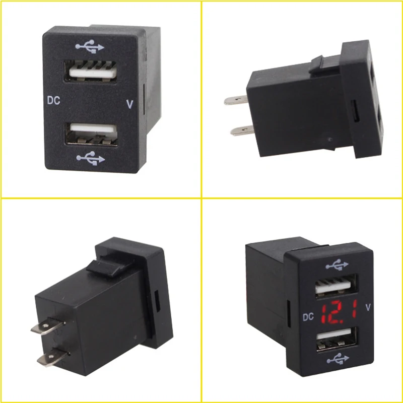 Автомобильное зарядное устройство CARCHET с двумя usb портами ЖК дисплеем
