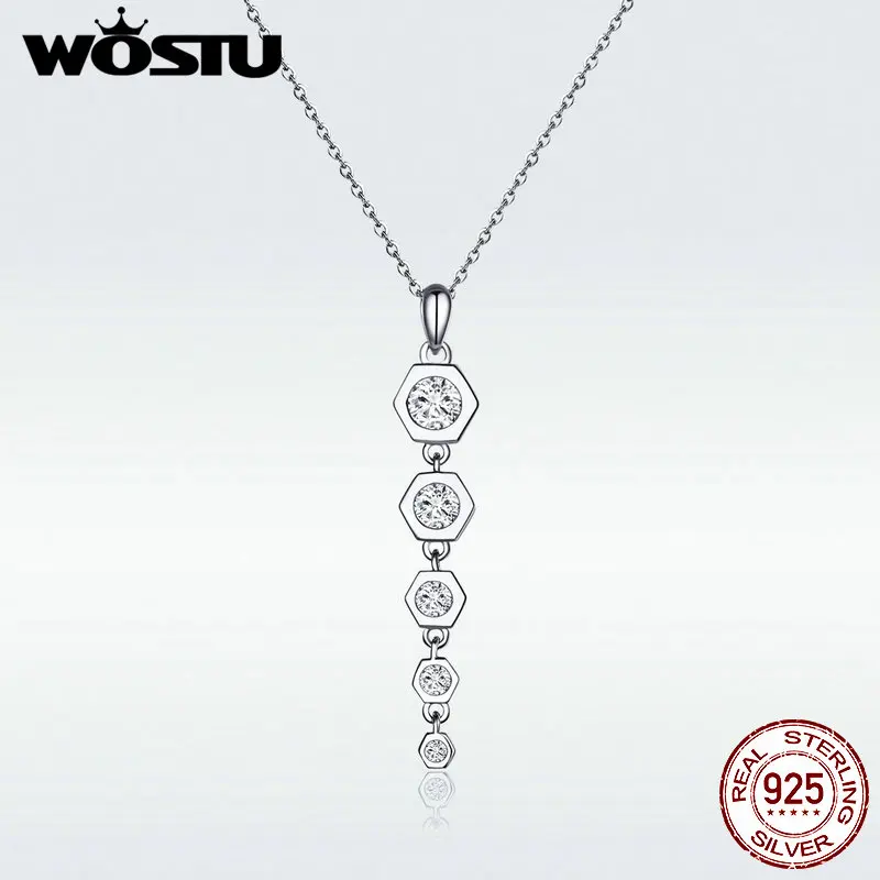 WOSTU оригинальное ожерелье из стерлингового серебра 925 пробы простое пять