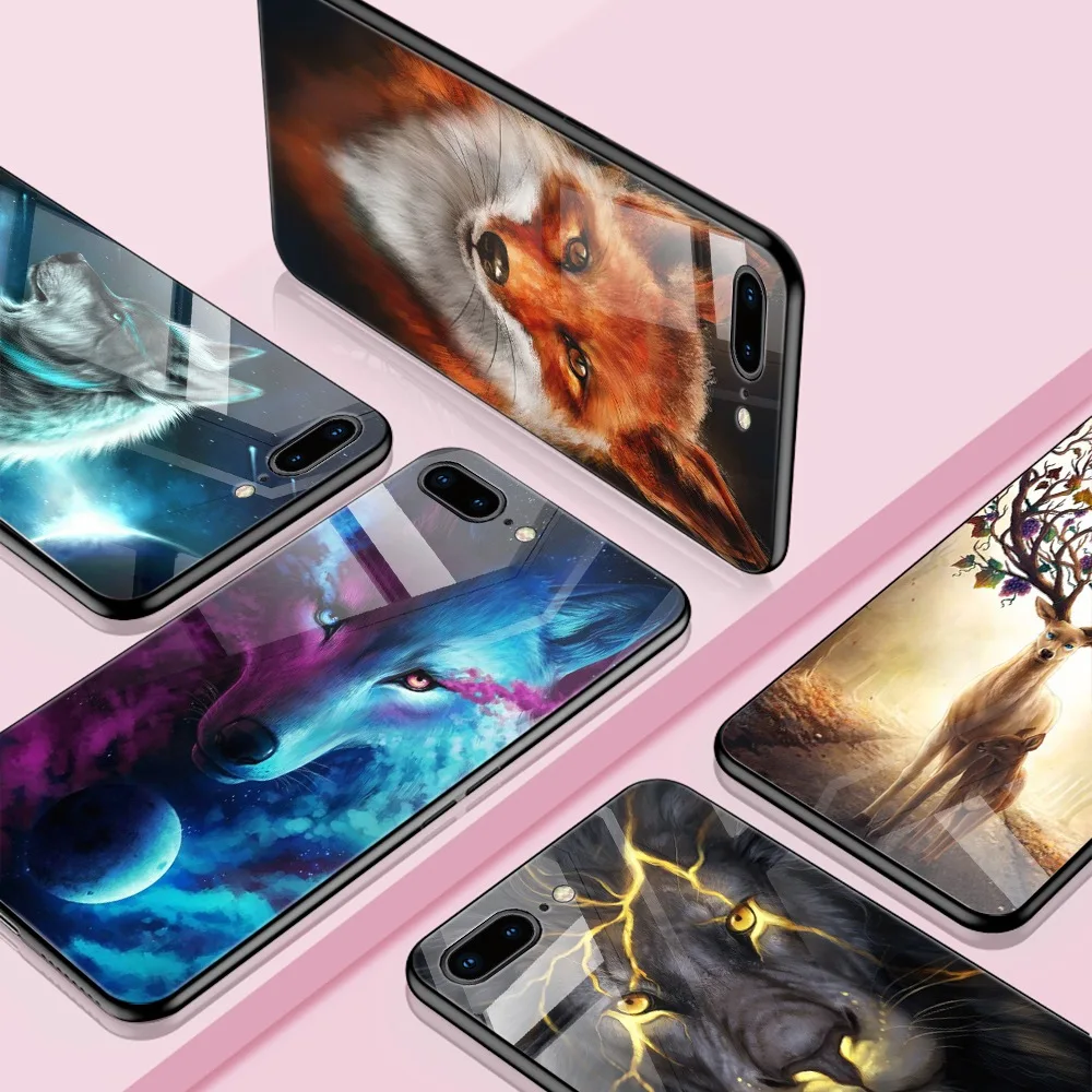 Роскошный чехол из закаленного стекла Hisomone для iPhone 6 S Plus силиконовый телефона X 7 8