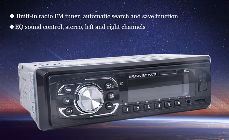 1 Din EQ Звуковое управление автомобильное стерео радио FM Тернер 12 В/24 В источник