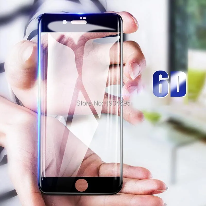 2 шт 6D Полное покрытие экрана протектор стекло для iPhone 6 6S 7 8 Plus закаленное X XR XS Max
