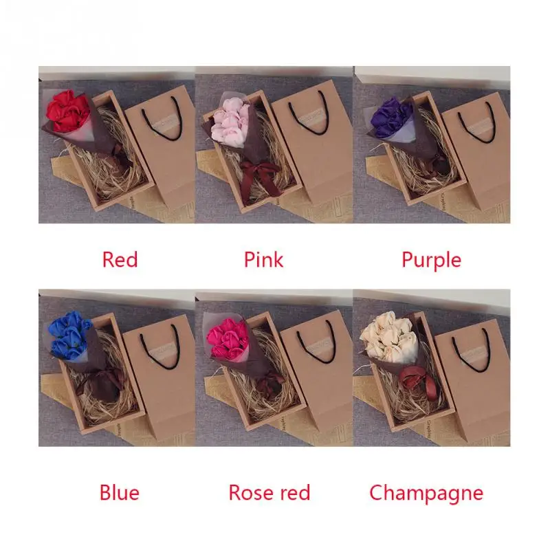 7 шт. Ароматические Мыло ручной работы розы с милым медведем и Подарочная коробка