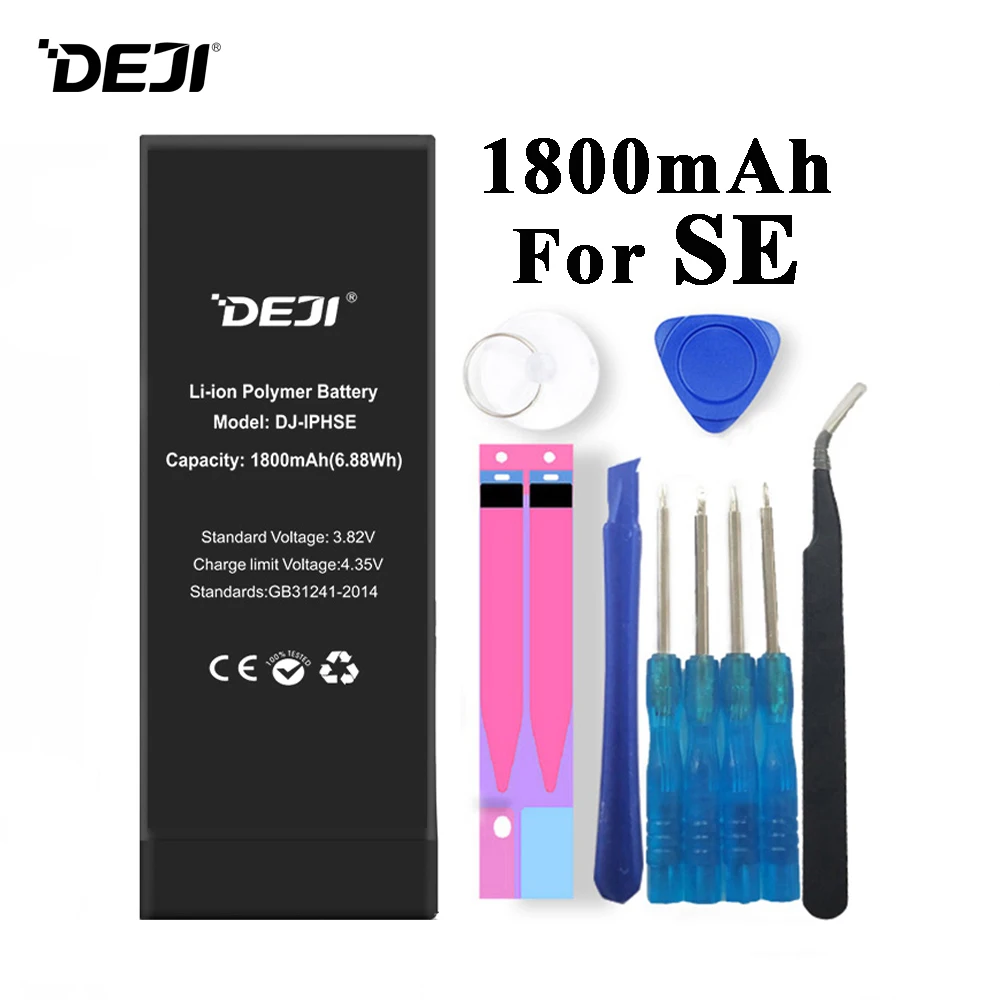 Deji Аккумулятор для Apple iPhone 5S SE 6 6s 7 4s 5 8 X 6Plus 6sPlus 8Plus Plus iPhone7 1430mAh 3410mAh сменный литий