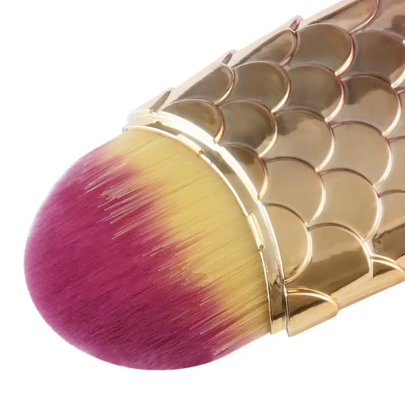 1 шт. Плоская Круглая косая основа милые кисти для макияжа с рыбьим хвостом и