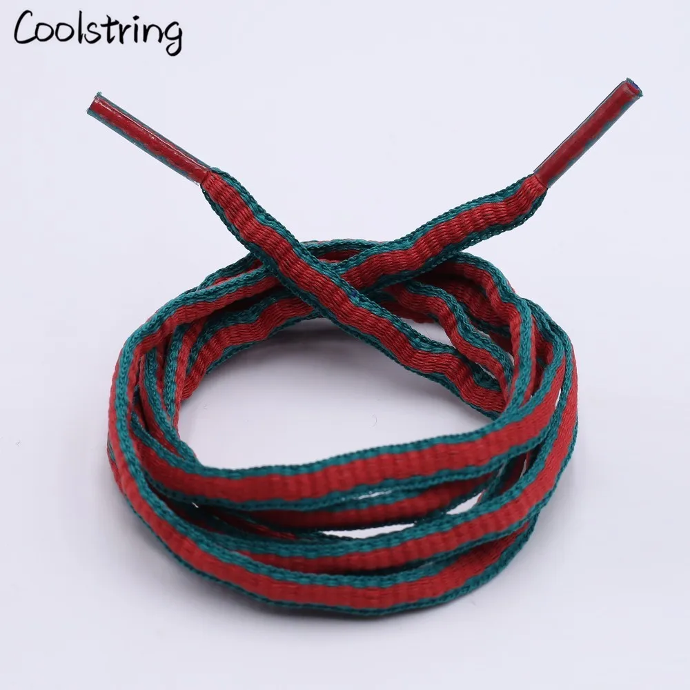 Coolstring 6 мм овальные пластиковые наконечники двухцветные шнурки зеленый красный полиэстер шнурки полукруглые спортивные шнурки для парусиновых кроссовок