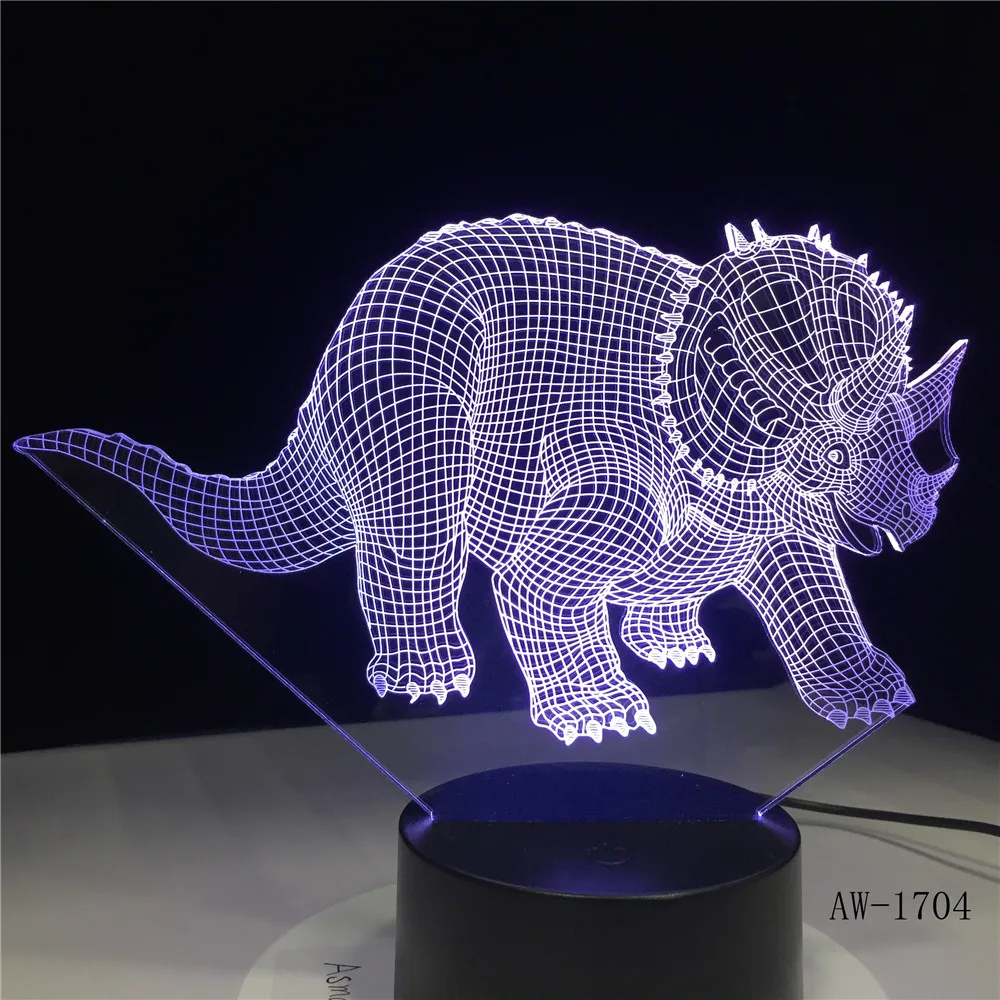 Triceratops Anchiceratops динозавр USB ночной Светильник многоцветный лавовый светодиодный