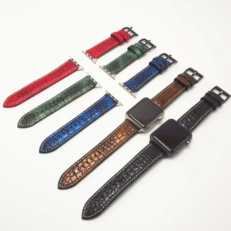 Ремешок AKGLEADER из натуральной кожи под крокодиловую кожу для Apple Watch Series 1 2 3 4