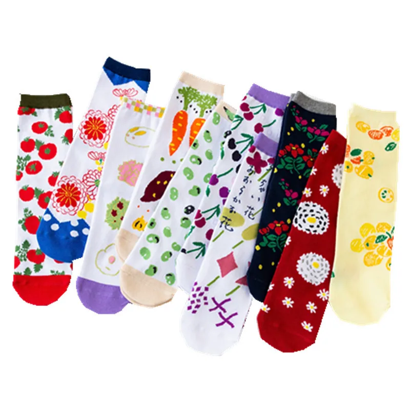 PEONFLY женские носки Harajuku мультфильм кролик Одуванчик морковь Боярышник вишня