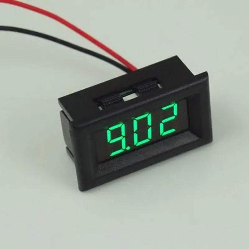 Digital Voltmeter Red/Blue/Green LED Display DC2.5-30V Voltage Meter Detector with Reversal Protection Mini Two Wires | Инструменты