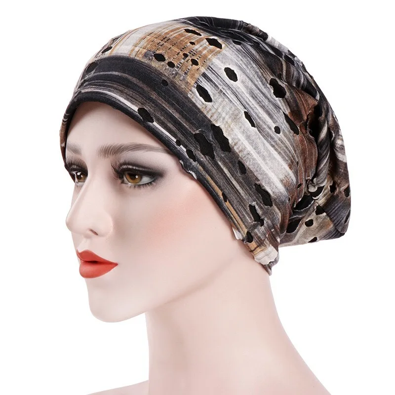 Men Women Folds Hole Hat Hijab Hip Hop Fashion Muslim Heads Caps Knit Autumn Spring Abaya Turban Hair Accessories | Тематическая