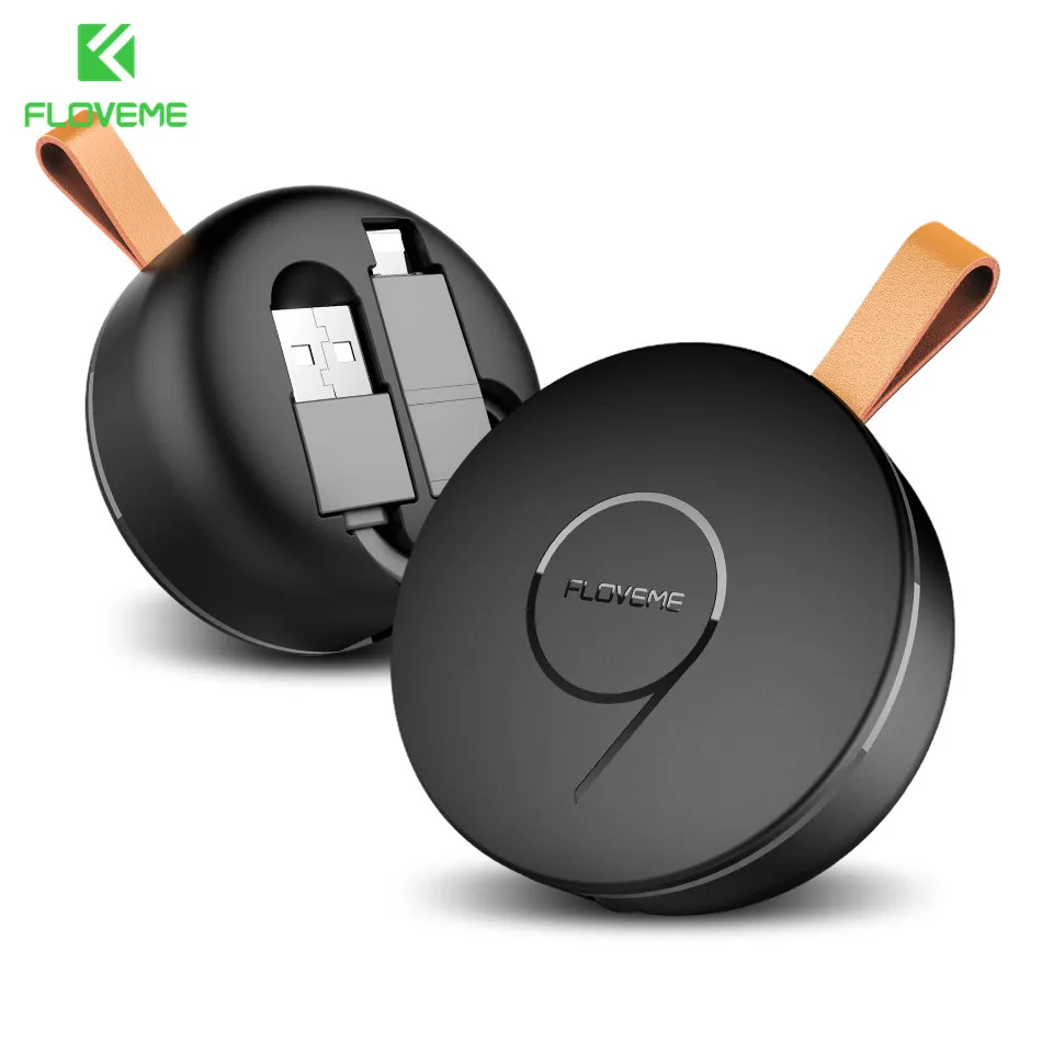 FLOVEME 2 в 1 микро USB порт кабель для Xiaomi Redmi выдвижной портативный телефон кабели Winder