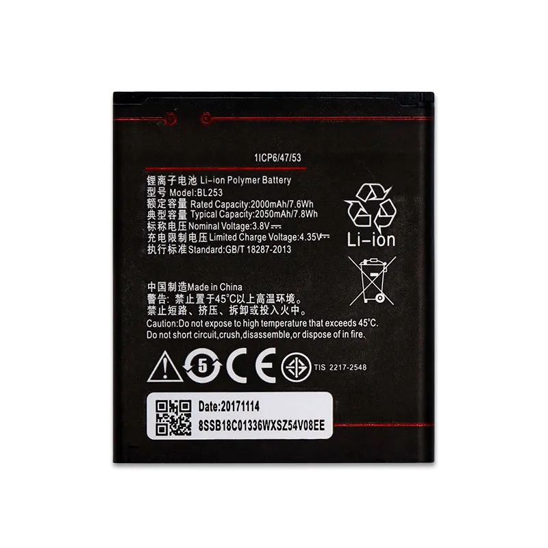 2 шт. BL253 Аккумулятор для Lenovo A2010 аккумулятор AKKU 2050 мАч + универсальное зарядное