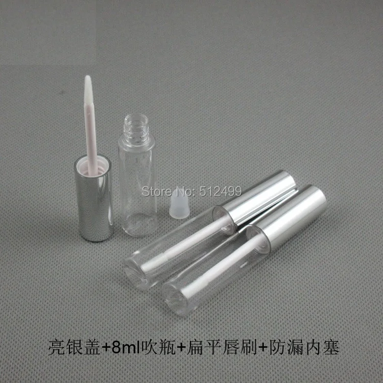 10/30/50/100pcs 8ml Empty Makeup DIY Lip gloss bottle with bright gold and silver lid clear plastic tube | Красота и здоровье