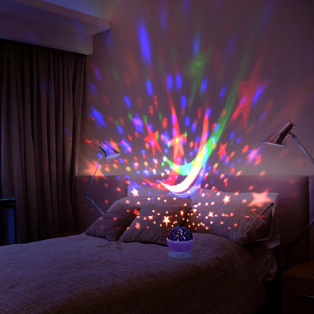 USB LED звезды Звездное небо Ночник проектор луна лампа на батарейках звездное