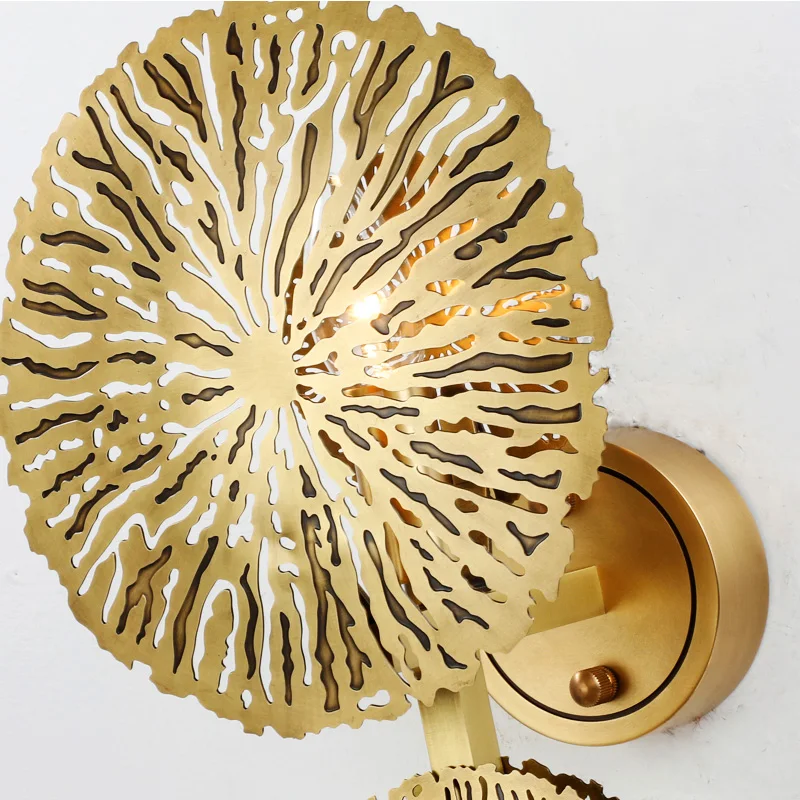 Современный 2019 креативный настенный светильник в виде листа лотоса для спальни