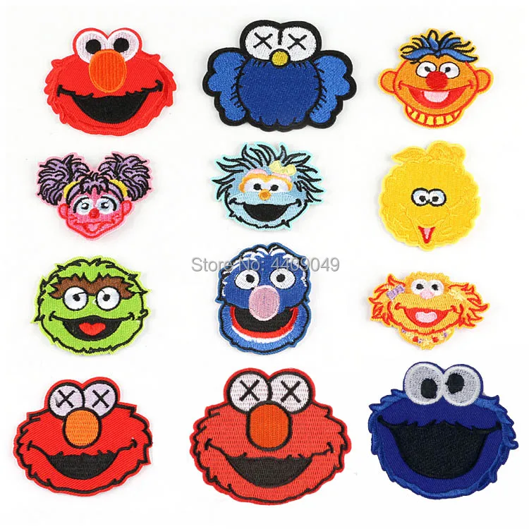 Elmo Печенья Монстр большая птица Abby вышитые утюгом на Заплатке Улица Сезам