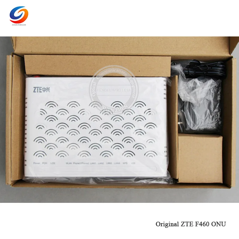 Бесплатная доставка 5 шт./лот ZTE F460 EPON ONU 4LAN + 2 голосовых горшка WIFI USB английская