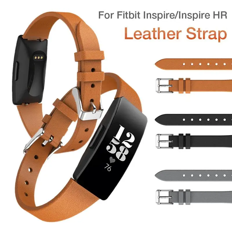 

Watchband Wrist Strap For Fitbit Inspire HR Band Short Leather Strap