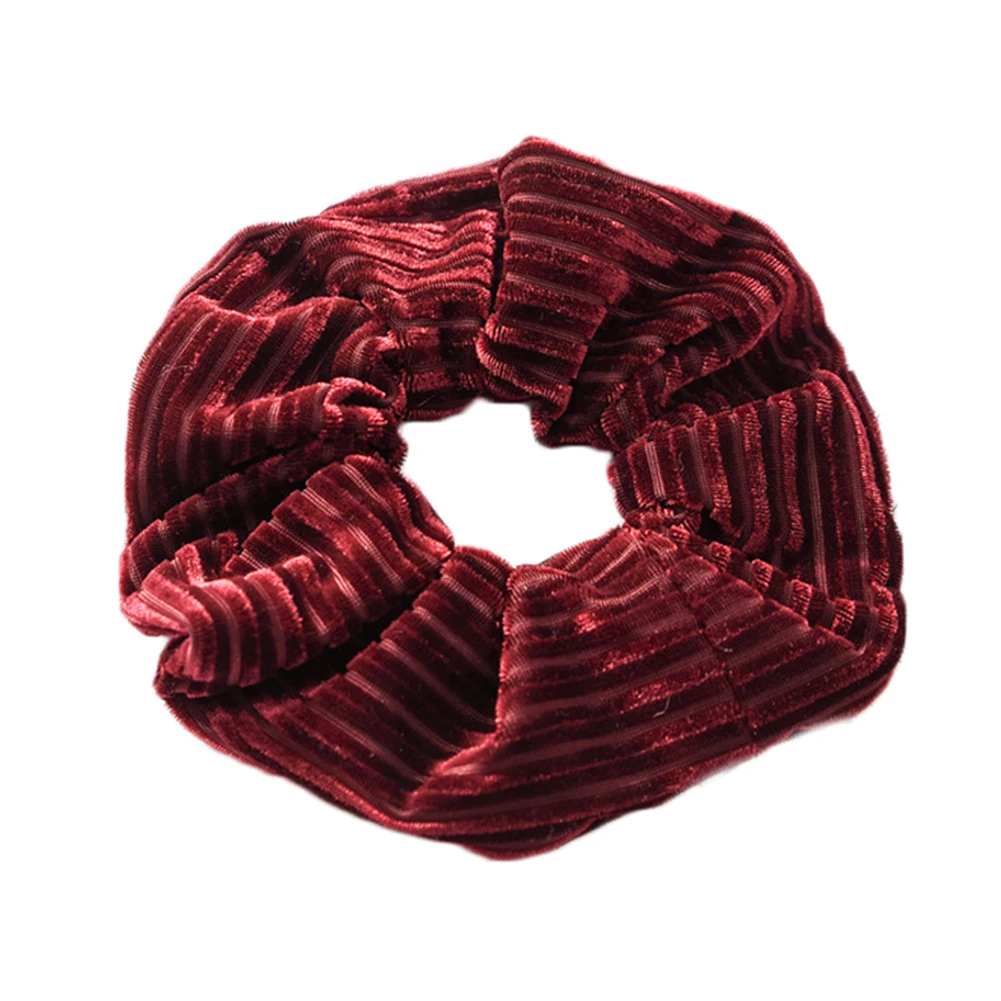 

1 PC Large Size stripe Velvet Scrunchies Ponytail Holder Tail Wrap Elastic Hair Bands Hair Band Accessories