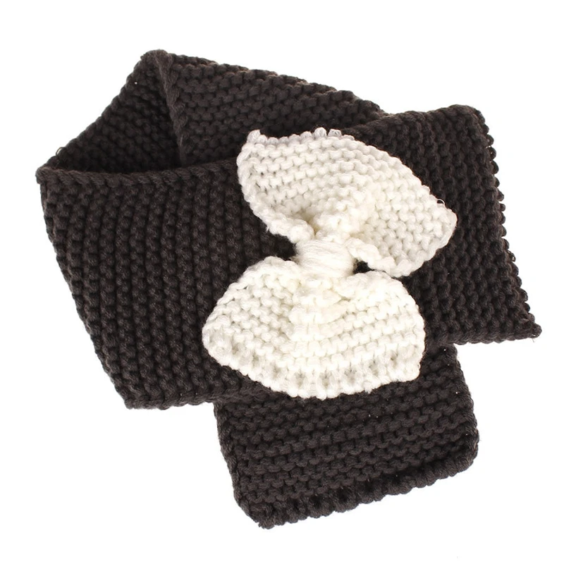 

HOT Baby Kids 2018 Winter Warm Knitting Wool Scarf Girl Bow Tie Cute Knit Neck Wrap Scarf New