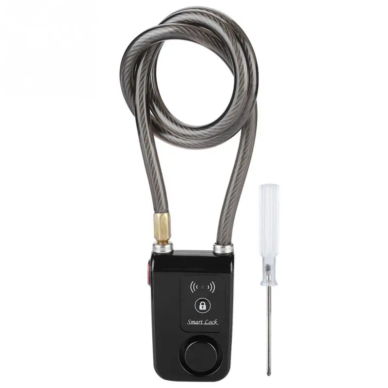 80 см Smart Keyless Bluetooth замок водонепроницаемый 110 дБ трос Противоугонная сигнализация